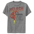 thumbnail image 1 of Boy's Justice League Flash To Do List  Performance Graphic Tee Charcoal Heather Small, 1 of 4