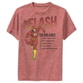 thumbnail image 1 of Boy's Justice League Flash To Do List  Performance Graphic Tee Red Heather Small, 1 of 9