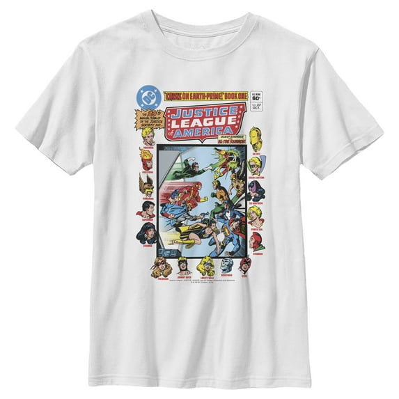 Boy's Justice League JLA Character Spread Graphic Tee White X Small