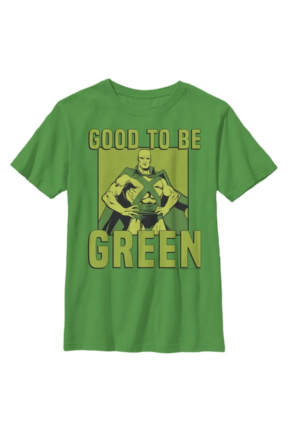 Boy's Justice League St. Patrick's Day Martian Manhunter Good to be Green Graphic Tee Kelly Green X Small