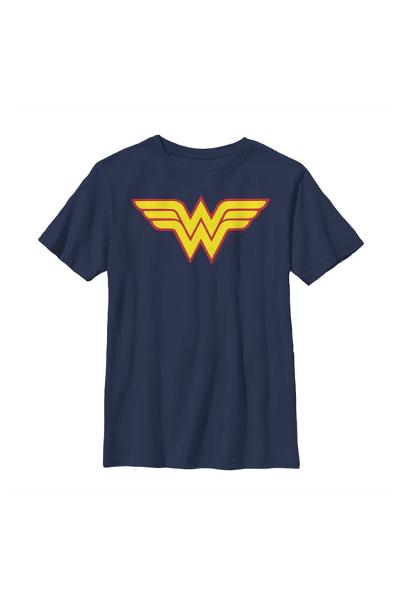 Boy's Justice League Two Color Logo Graphic Tee Navy Blue X Large