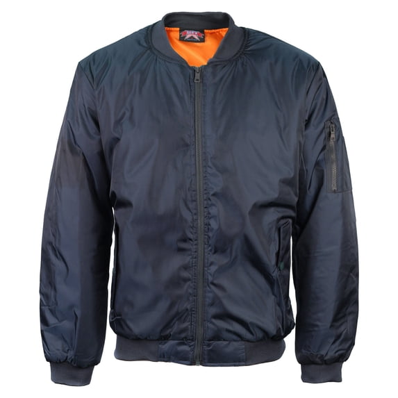 Boy's Kids Premium Stylish Water Resistant Padded Zip Up Flight Bomber Jacket (Navy,L (size 14-16))