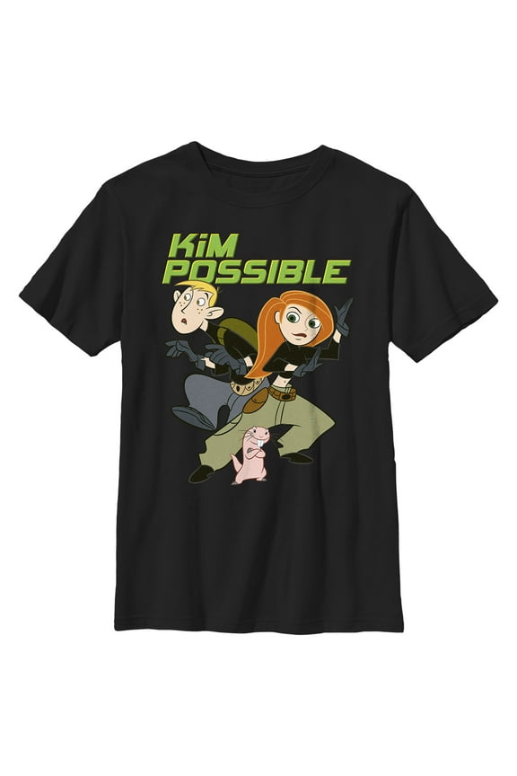 Boy's Kim Possible Team Possible Graphic Tee Black X Small