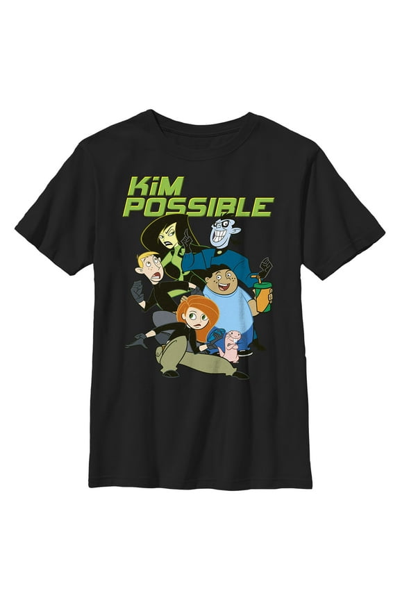 Boy's Kim Possible Team Possible vs Team Villains Graphic Tee Black Small