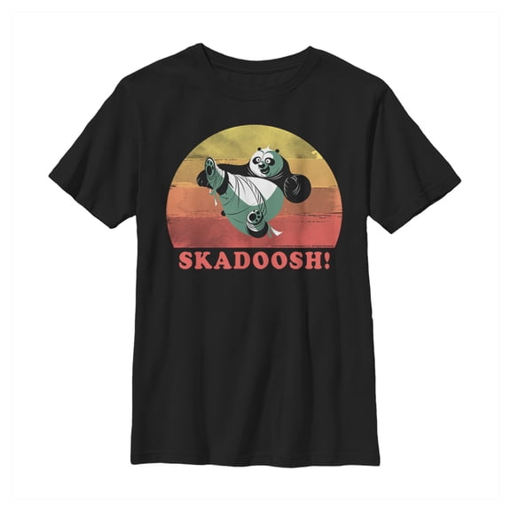 Boy's Kung Fu Panda Skadoosh!  Graphic Tee Black Medium