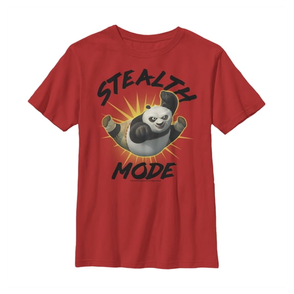 Boy's Kung Fu Panda Stealth Mode Graphic Tee Red Medium