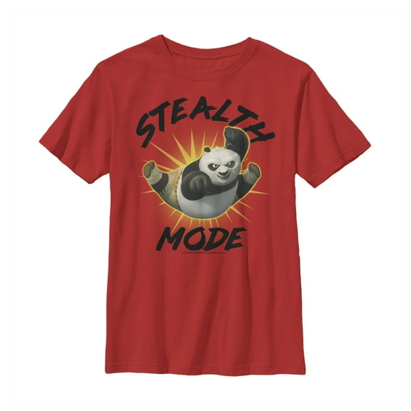 Boy's Kung Fu Panda Stealth Mode Graphic Tee Red Small