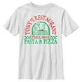 thumbnail image 1 of Boy's Lady and the Tramp Tony's Pasta & Pizza Restaurant Graphic Tee White Large, 1 of 4