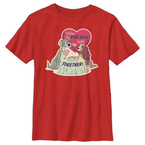 Boy's Lady and the Tramp We're Dog-Gone Cute Graphic Tee Red Small