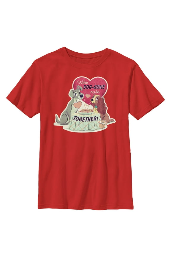 Boy's Lady and the Tramp We're Dog-Gone Cute Graphic Tee Red Small