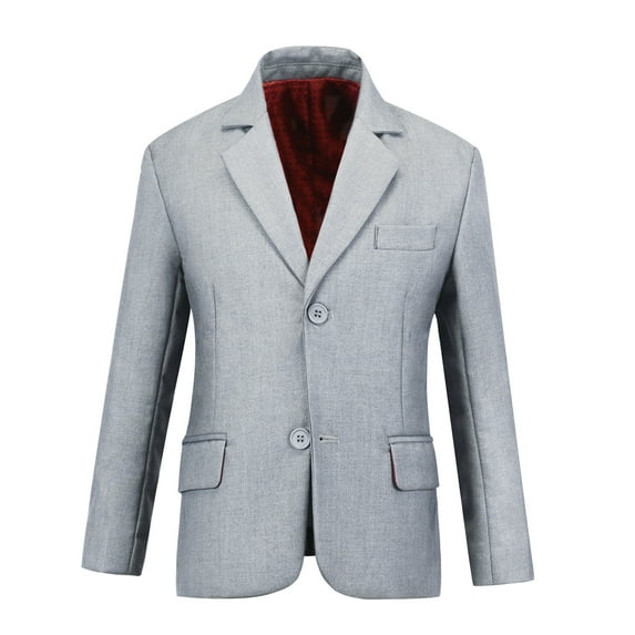 Boy's Light Gray Suit Jacket Formal Suit for Wedding Church Birthday Party Prom School Homecoming Stage Show