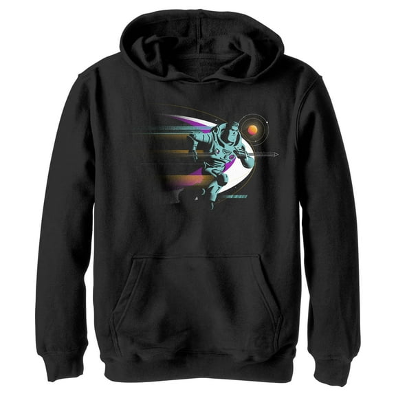 Boy's Lightyear Buzz Running  Pull Over Hoodie Black Medium