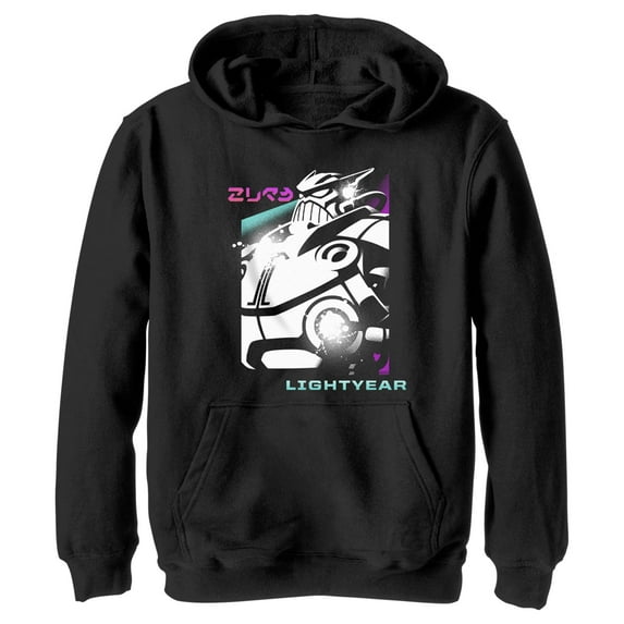 Boy's Lightyear Emperor Zurg Paint Splatter Poster Pull Over Hoodie Black Medium
