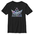 thumbnail image 1 of Boy's Lightyear Holographic Star Command Logo  Graphic Tee Black X Large, 1 of 5