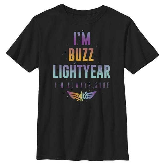 Boy's Lightyear I'm Buzz Lightyear I'm Always Sure  Graphic Tee Black X Large
