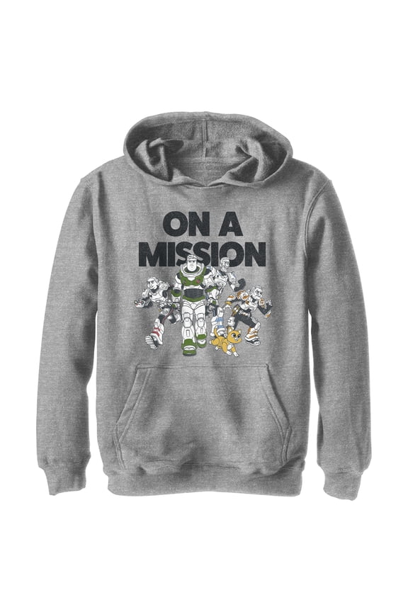 Boy's Lightyear On a Mission Group Pull Over Hoodie Athletic Heather Small