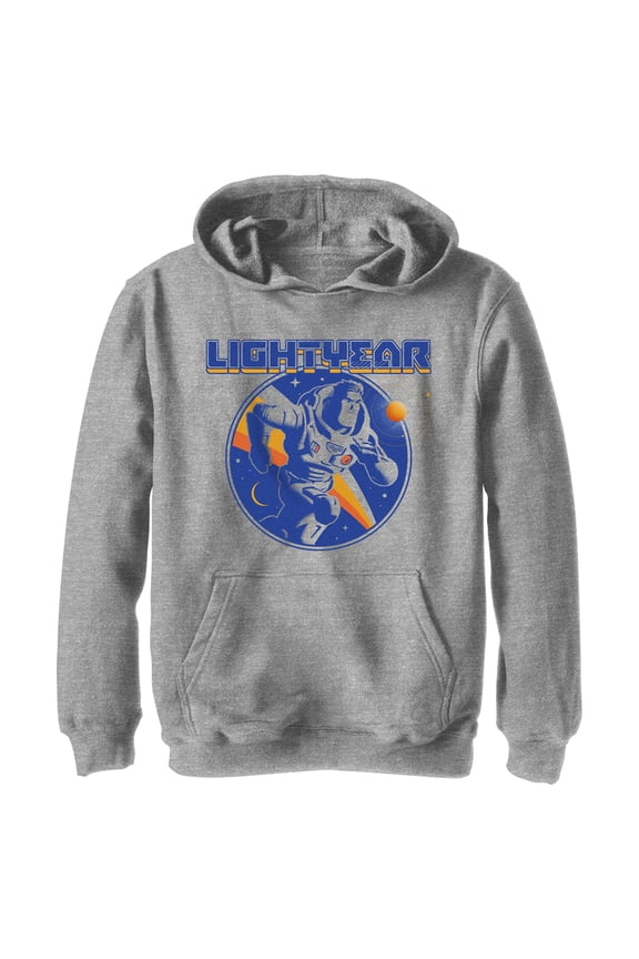Boy's Lightyear Retro Logo Pull Over Hoodie Athletic Heather Medium