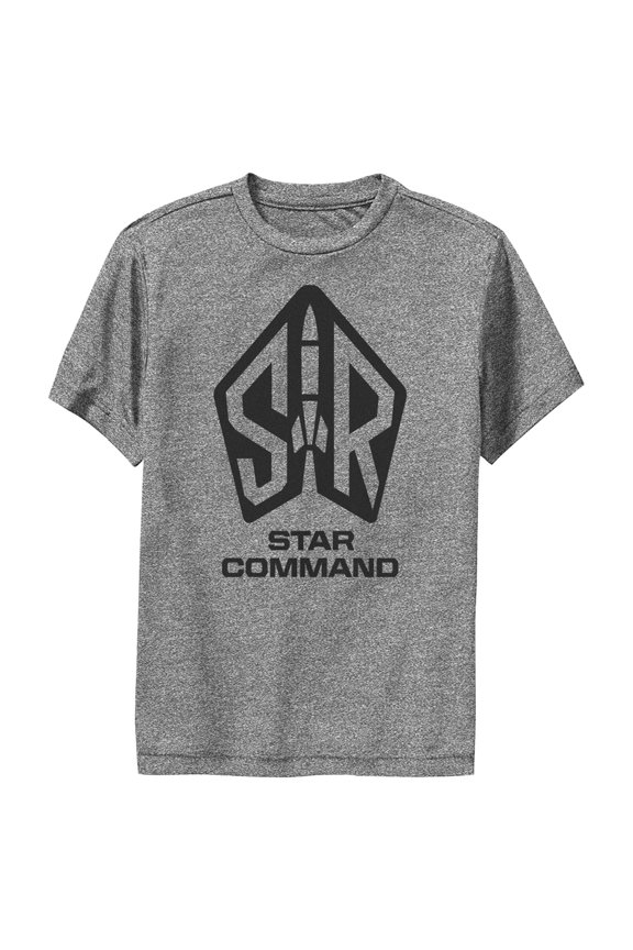 Boy's Lightyear Star Command Large Logo Performance Graphic Tee Charcoal Heather / Command Logo Medium