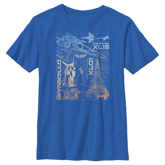 Boy's Lightyear Star Command Ships  Graphic Tee Royal Blue Small