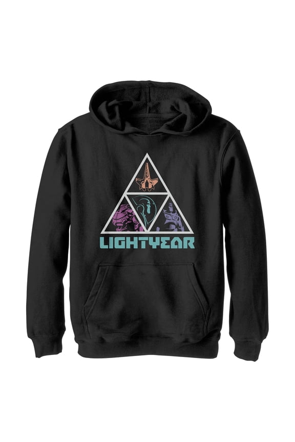 Boy's Lightyear Triangle Logo Pull Over Hoodie Black Medium