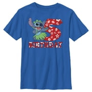 Boys Lilo & Stitch 5th Birthday Hula Dance Graphic Tee Royal Blue Small