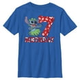 thumbnail image 1 of Boy's Lilo & Stitch 7th Birthday Hula Dance  Graphic Tee Royal Blue Small, 1 of 5
