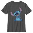 thumbnail image 1 of Boy's Lilo & Stitch Adorable Stitch Portrait  Graphic Tee Charcoal Heather Large, 1 of 5