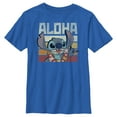 thumbnail image 1 of Boy's Lilo & Stitch Aloha Distressed Stitch  Graphic Tee Royal Blue Small, 1 of 5