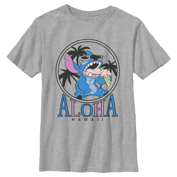 Boy's Lilo & Stitch Aloha Ice Cream Graphic Tee Athletic Heather Small
