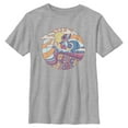 thumbnail image 1 of Boy's Lilo & Stitch Aloha Stitch Distressed Surf Circle Graphic Tee Athletic Heather Medium, 1 of 5