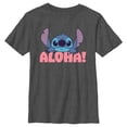thumbnail image 1 of Boy's Lilo & Stitch Aloha Stitch  Graphic Tee Charcoal Heather Small, 1 of 5