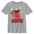 thumbnail image 1 of Boy's Lilo & Stitch Badness Level Unusually High Graphic Tee Athletic Heather Medium, 1 of 5