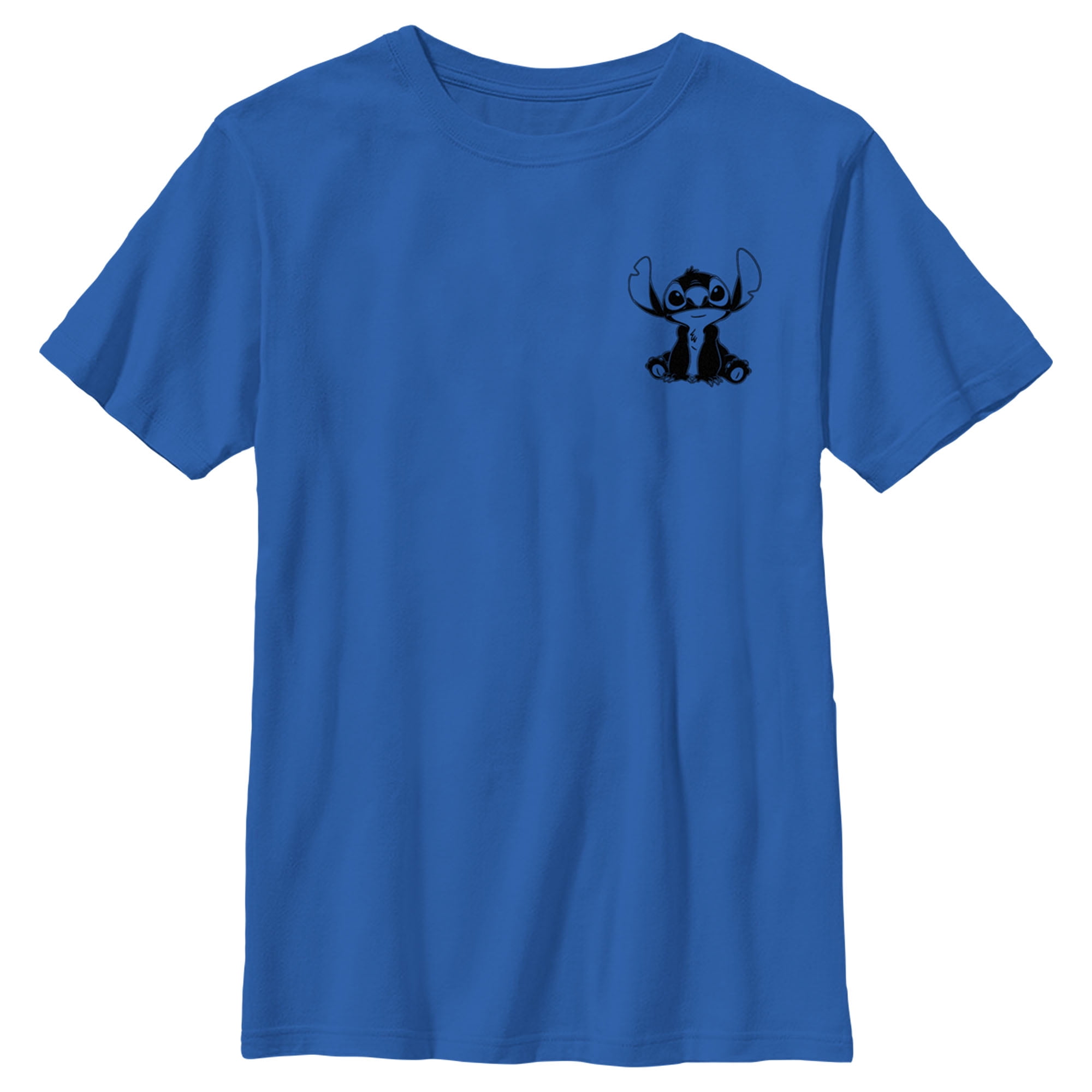 royal blue black and white graphic tee