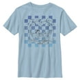 thumbnail image 1 of Boy's Lilo & Stitch Blue Checkered Palm Trees  Graphic Tee Light Blue Small, 1 of 4