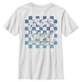 thumbnail image 1 of Boy's Lilo & Stitch Blue Checkered Palm Trees  Graphic Tee White Small, 1 of 4