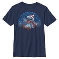 thumbnail image 1 of Boy's Lilo & Stitch Catching Snow Graphic Tee Navy Blue Medium, 1 of 4