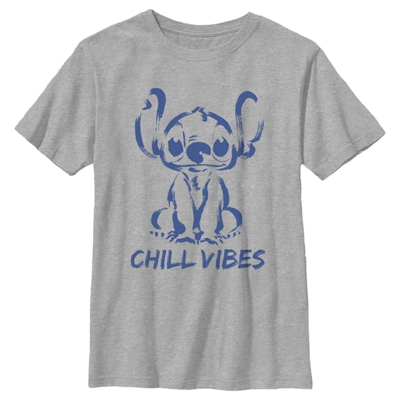 Boy's Lilo & Stitch Chill Vibes Stitch Graphic Tee Athletic Heather Small