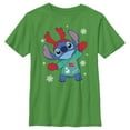 thumbnail image 1 of Boy's Lilo & Stitch Christmas Outfit Stitch  Graphic Tee Kelly Green X Small, 1 of 4
