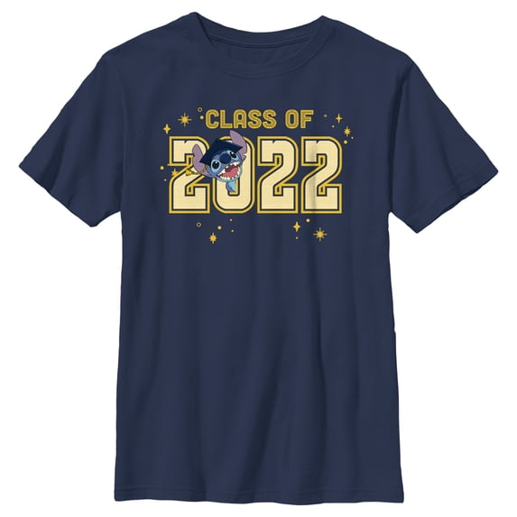 Boy's Lilo & Stitch Class of 2022 Stitch Graphic Tee Navy Blue X Large