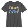 thumbnail image 1 of Boy's Lilo & Stitch Colorful Action Poses Stitch  Graphic Tee Charcoal Heather Small, 1 of 5
