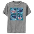 thumbnail image 1 of Boy's Lilo & Stitch Cute Portraits  Performance Graphic Tee Charcoal Heather Large, 1 of 4