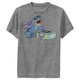 thumbnail image 1 of Boy's Lilo & Stitch DJ Record Scratch Master  Performance Graphic Tee Charcoal Heather Large, 1 of 4