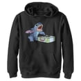 thumbnail image 1 of Boy's Lilo & Stitch DJ Record Scratch Master Pull Over Hoodie Black Large, 1 of 4