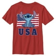 thumbnail image 1 of Boy's Lilo & Stitch Distressed Red, White, and Blue  Graphic Tee Red Small, 1 of 4
