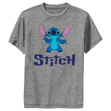 Boy's Lilo & Stitch Experiment 626 Logo  Performance Graphic Tee Charcoal Heather Medium