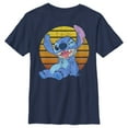 thumbnail image 1 of Boy's Lilo & Stitch Experiment 626 Retro Sunset Smile  Graphic Tee Navy Blue Medium, 1 of 4