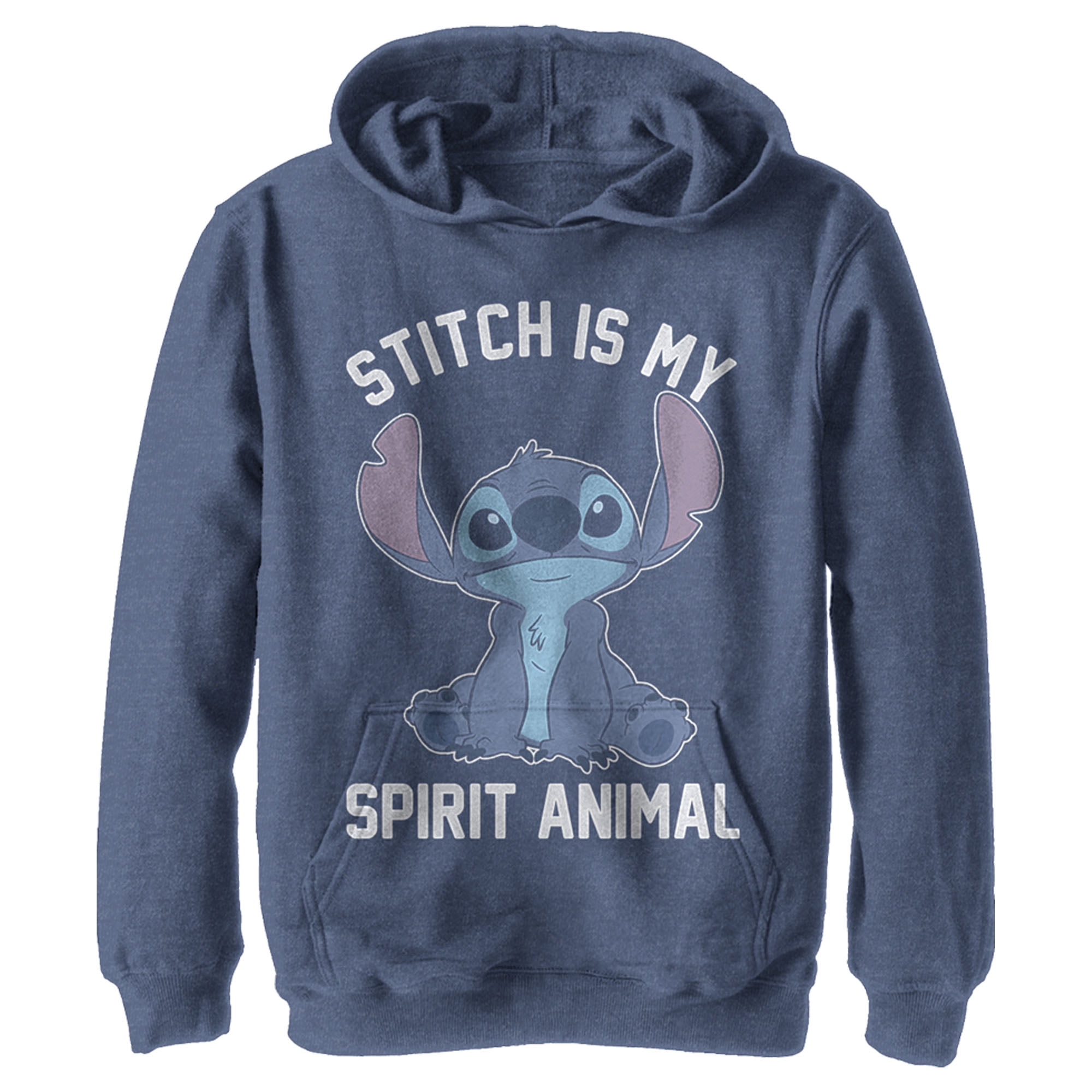 Boy s X Large Merchandise Lilo Stitch Spirit Animal Hoodie Navy Blue Heather Walmart