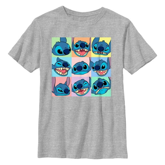 Boy's Lilo & Stitch Facial Expressions  Graphic Tee Athletic Heather Small