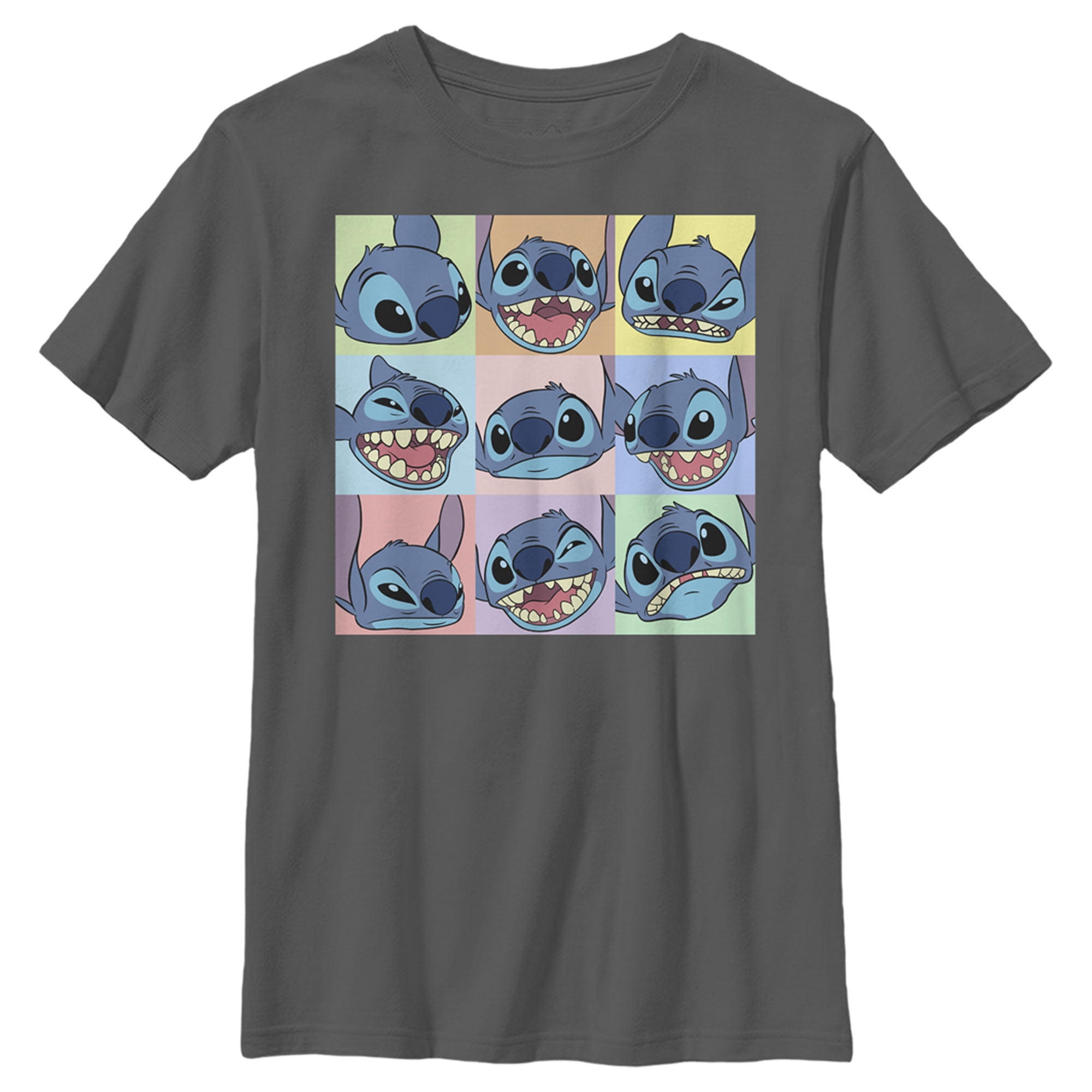 Boy's Lilo & Stitch Facial Expressions Graphic Tee Charcoal Large ...