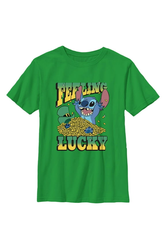 Boy's Lilo & Stitch Feeling Lucky  Graphic T-Shirt